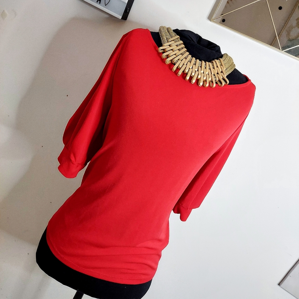 Red long-sleeved shirt